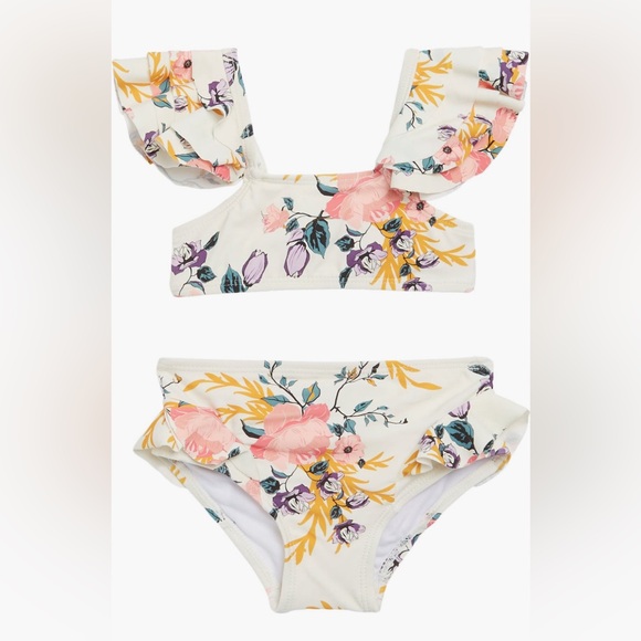 Jessica Simpson Baby Swimwear - Ruffle Floral 2 piece set - UPF 50+ - Picture 1 of 6